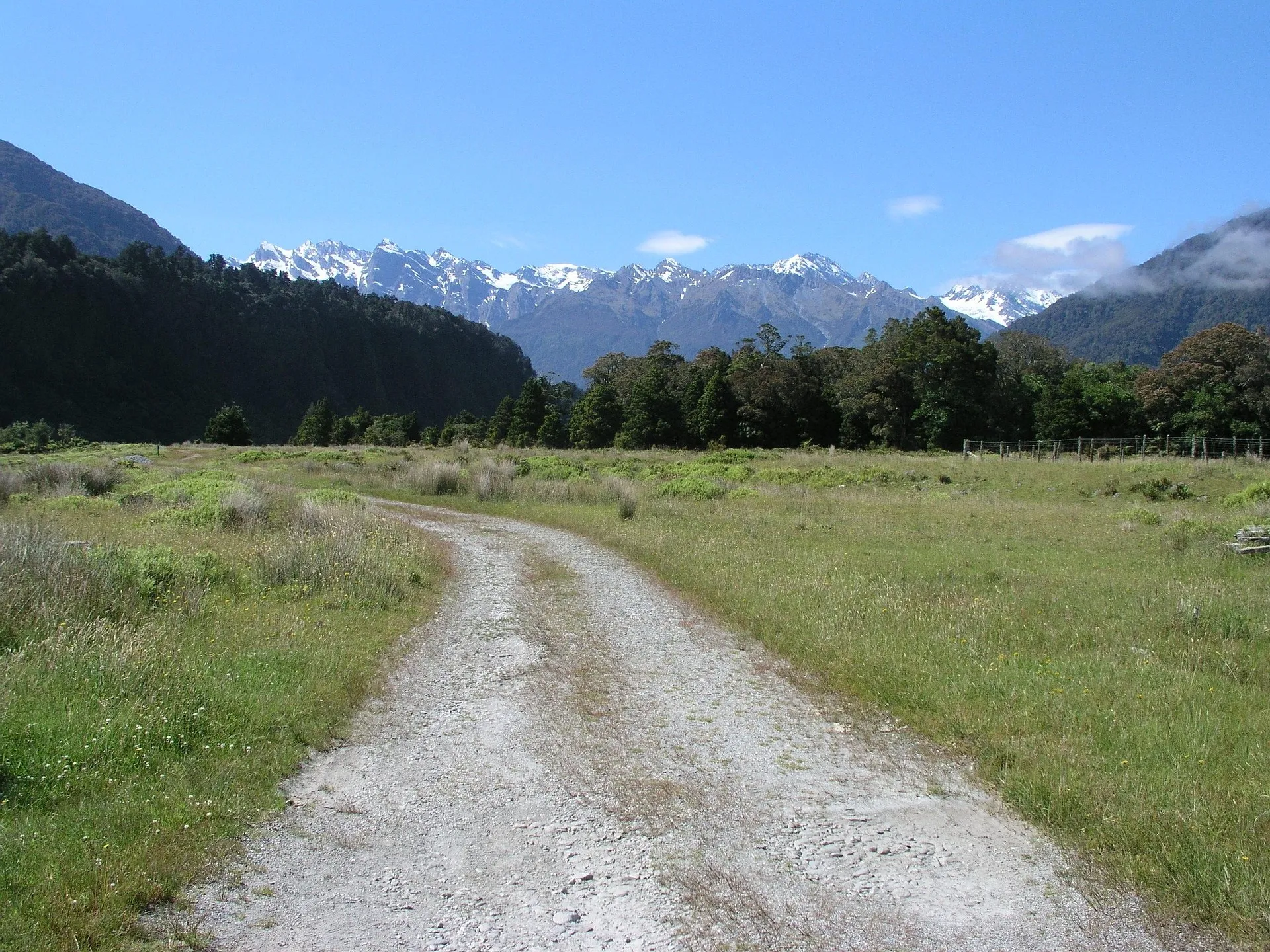 The road from Queenstown to Glenorchy at sunrise along Lake Wakatipu